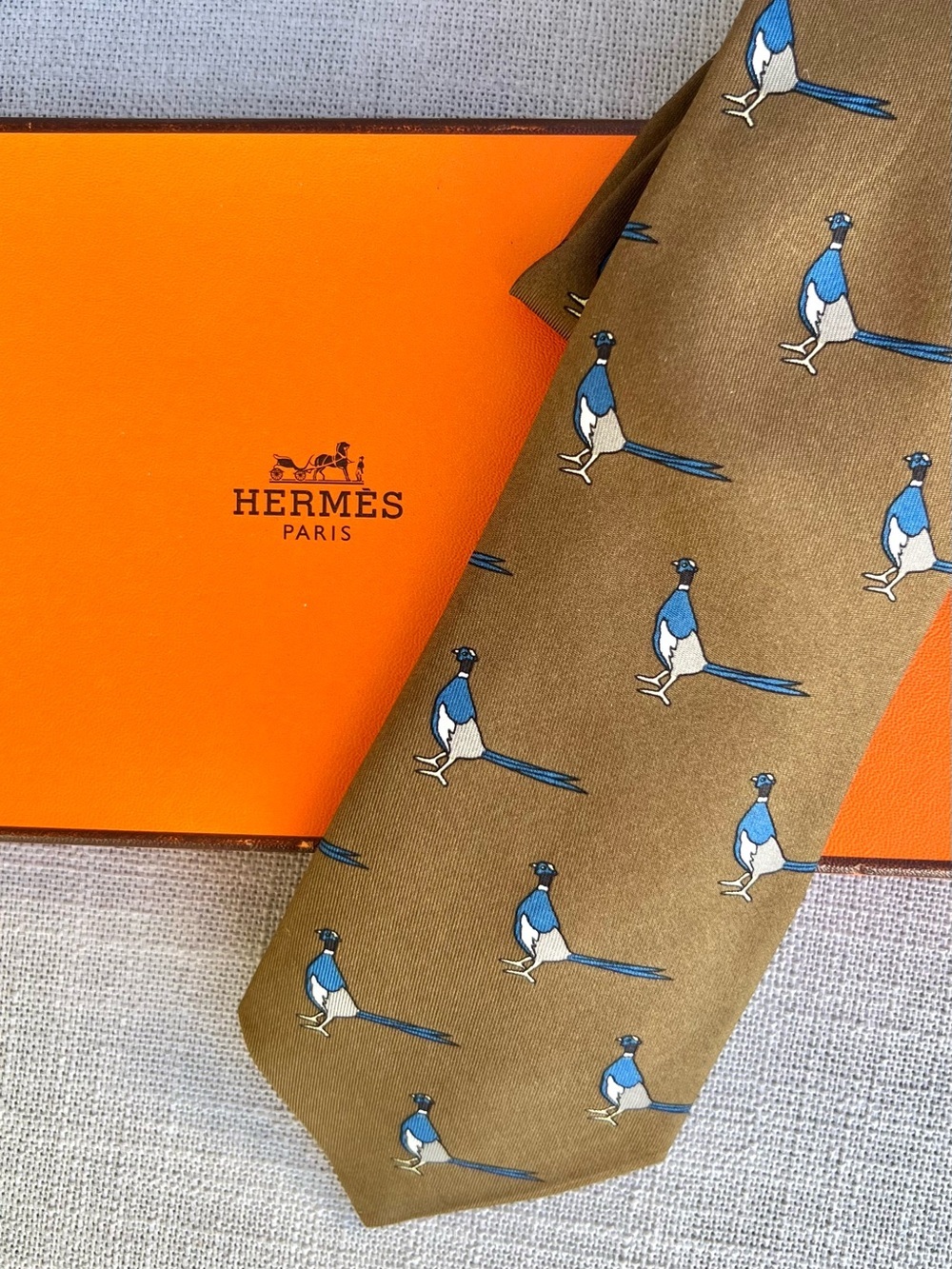 Rare Hermes Pheasant Tie Vintage